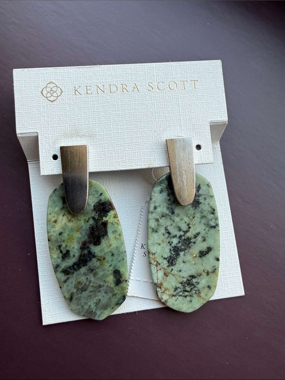 Kendra Scott Green Stone Earrings